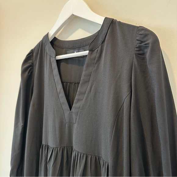 Pomander Place Tuckernuck Crepe Kenzo Mini Dress Tiered Long Sleeve Black Small - Picture 10 of 15